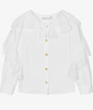 GIRLS WHITE CHIFFON RUFFLE BLOUSE