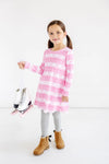 LONG SLEEVE POLLY PLAY DRESS - FROSTY FAIRISLE (PINK)