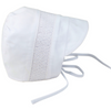 WHITE SMOCKED BONNET