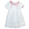 WHITE & RED SMOCKED DRESS