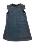 FAUX SUEDE KNIT ALINE DRESS - STEEL