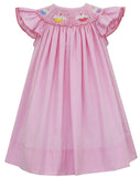 ANGEL WING BISHOP SMOCKED DRESS - CUPCAKES