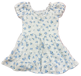 WHITE AND BLUE ROSE DRESS