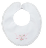WHITE VINTAGE BOW COLLECTION LACE TRIM BIB