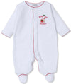 BABYS FIRST CHRISTMAS WHITE VELOUR FOOTIE
