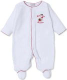 BABYS FIRST CHRISTMAS WHITE VELOUR FOOTIE