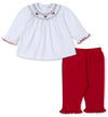 HOLIDAY MEDLEY HAND SMOCKED MISTLETOE PANT SET