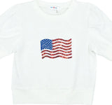 FLAG SEQUIN PUFF SLEEVE SHIRT