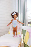 SEABROOK BATHING SUIT GLASTONBURY BLOOMS WITH PALM BEACH PINK AND LAUDERDALE LAVENDER