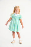 MARY DAL DRESS PELHAM BAY PLAID ( GREEN ) WITH WORTH AVENUE WHITE