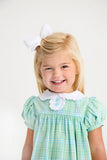 MARY DAL DRESS PELHAM BAY PLAID ( GREEN ) WITH WORTH AVENUE WHITE
