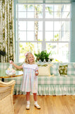 STEWART'S SQUARE COLLAR DRESS BRUNCH PLATE PLAID WITH PALM BEACH PINK