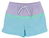 COUNTRY CLUB COLORBLOCK TRUNKS  LAUDERDALE LAVENDER WITH TURKS TEAL AND BELHAVEN BLUE
