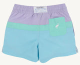 COUNTRY CLUB COLORBLOCK TRUNKS  LAUDERDALE LAVENDER WITH TURKS TEAL AND BELHAVEN BLUE
