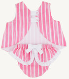 MARY TODD TAB SET SEA WALL STRIPE ( WINTER PARK PINK ) WITH WORTH AVENUE WHITE