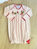 REINDEER PULLING SANTA GOWN - PINK