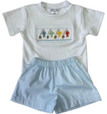 GOING FISHING SMOCKED BOY SHORT SET