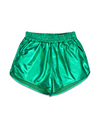 GREEN METALLIC SHORTS