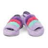 PURPLE PINK & BLUE FURRY SLIPPERS