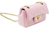 CLASSIC QUILTED SPARKLE MINI PURSE - PINK
