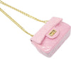 CLASSIC QUILTED SPARKLE MINI PURSE - PINK