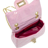 CLASSIC QUILTED SPARKLE MINI PURSE - PINK