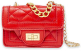 TINY CLASSIC QUILTED MINI PURSE - RED