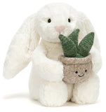 CREAM BUNNY WITH PLANT