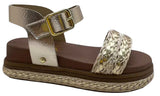 BUFFY SANDAL NATURAL AND GOLD