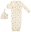 JOLIE GIRAFFE COZY SLEEPER GOWN AND HAT - PINK