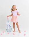 PREPLETIC SAMANTHA SKORT POMPANO PEACH WITH PALM BEACH PINK STRIPE AND PALM BEACH PINK STORK