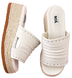 ZHENA ECRU SLIDE WEDGE