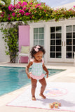 ST. LUCIA SWIMSUIT HANOVER HAND BLOCK WITH PALM BEACH PINK