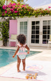 ST. LUCIA SWIMSUIT HANOVER HAND BLOCK WITH PALM BEACH PINK