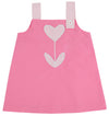 JILLIAN JUMPER HAMPTONS HOT PINK AND PALM BEACH PINK WITH HEART TULIP APPLIQUE