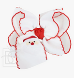 LARGE SANTA EMBROIDERED BOW WITH KNOT