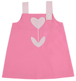 JILLIAN JUMPER HAMPTONS HOT PINK AND PALM BEACH PINK WITH HEART TULIP APPLIQUE