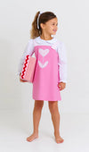 JILLIAN JUMPER HAMPTONS HOT PINK AND PALM BEACH PINK WITH HEART TULIP APPLIQUE
