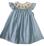SAILBOAT SMOCKED BISHOP DRESS