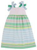 MACIE MIDI DRESS SARAOTA STRIPE WITH PALM BEACH , BUCKHEAD BLUE , AND GRACE BAY GREEN