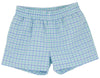 SHEFFIELD SHORTS SUNRISE BLVD BLUE AND TURKS TEAL CHANDLER CHECK WITH SUNRISE BLVD BLUE STORK