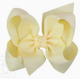 SIGNATURE GROSGRAIN BOW ON CLIP - BUTTERMILK