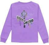 PROPERLY TIED PURPLE SHIRT- MARDI GRAS RUE STREET SIGN