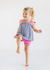 LAINEY'S LITTLE SET PIER POINTE PLAID WITH HAMPTONS HOT PINK