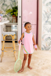 TAFFY TENNIS DRESS HAMPTONS HOT PINK WITH TURKS TEAL AND MULTICOLOR STRIPE