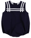 SLEEVELESS TOWNES TOP SAIL BUBBLE NANTUCKET NAVY WITH WORTH AVENUE WHITE