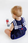 SLEEVELESS TOWNES TOP SAIL BUBBLE NANTUCKET NAVY WITH WORTH AVENUE WHITE