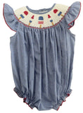 PATRIOTIC POPSICLES SMOCKED BISHOP BUBBLE