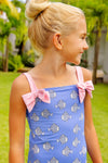 SHANNON BOW BATHING SUIT LITTLE FISHES WITH PIER PARTY PINK