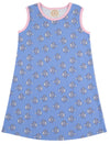 SLEEVELESS POLLY PLAY DRESS LITTLE FISHES WITH PIER PARTY PINK